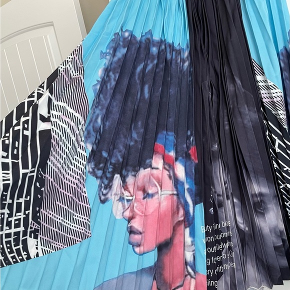 Beautiful Halo street fashion cool girl printed midi a-line skirt, women’s. - Picture 2 of 9